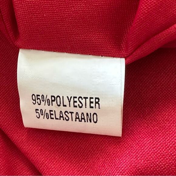 RW Runway Paris Dress Red Cap Sleeve Faux Leather Trim Career Dress Medium NEW - Picture 11 of 12